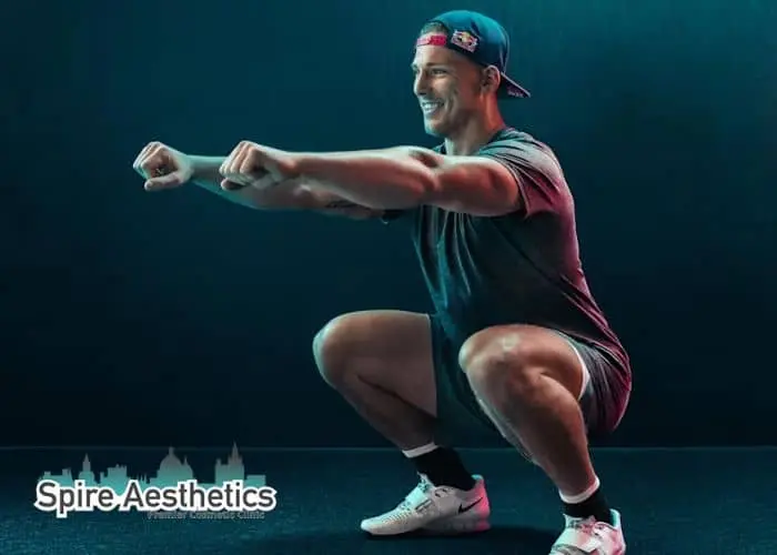 Image of man build leg muscle Tewkesbury through exercise